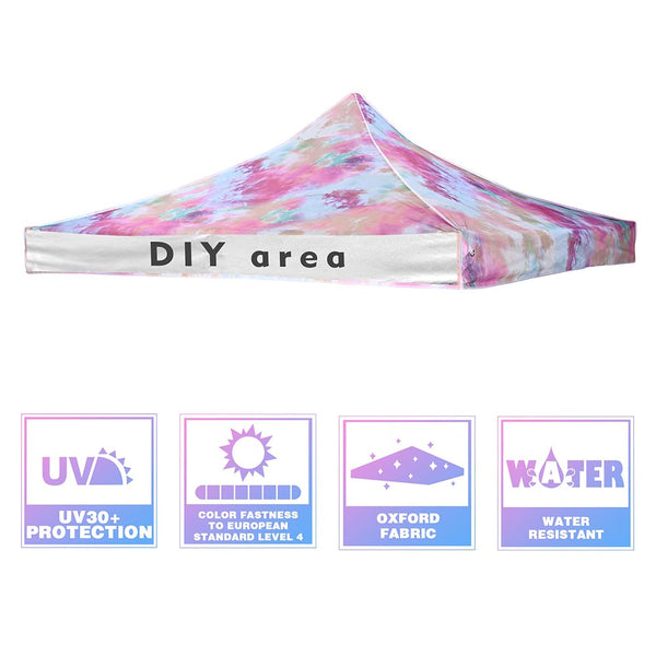 10x10 Tie-dyed Pink Canopy Replacement Top 9'7"x9'7"