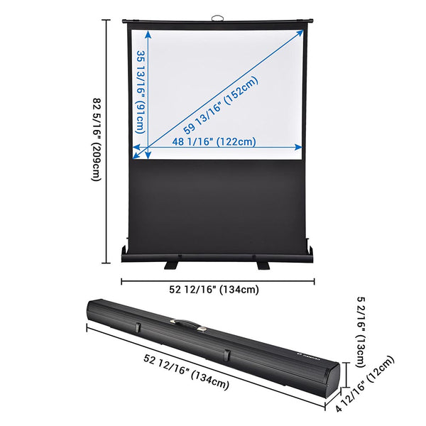 Instahibit Screens 60" 4:3 Portable Pop Up Projector Screen Floor