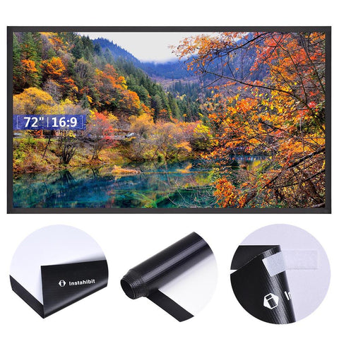 Instahibit Screens 72" 16:9 Front Projection Screen Matte White