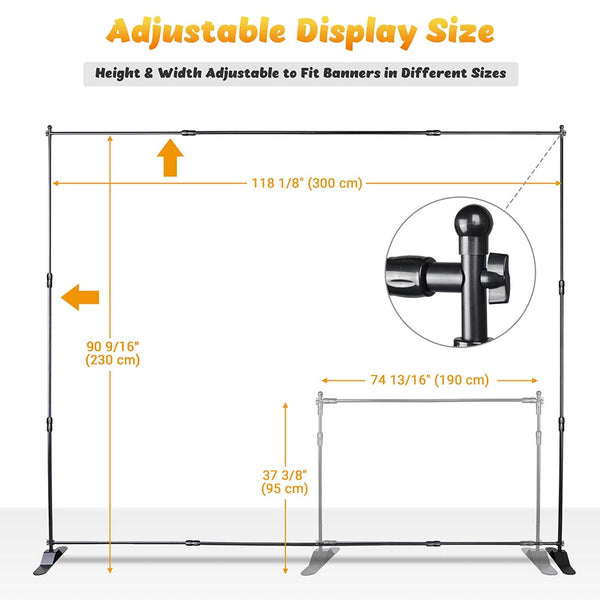 Backdrop Stand for Party Trade Show Banner 10Wx7.5H
