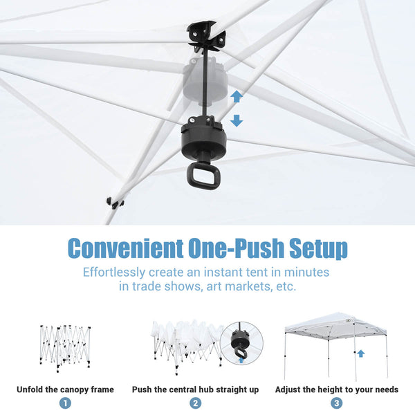 InstaHibit Canopy Tent 10x10 White, Carry Bag, Optional Sidewalls