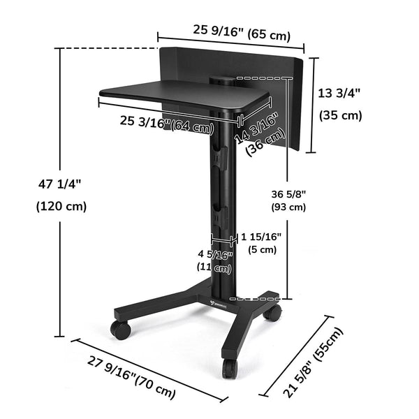 Portable Podium on Wheels Adjustable Lectern Stand