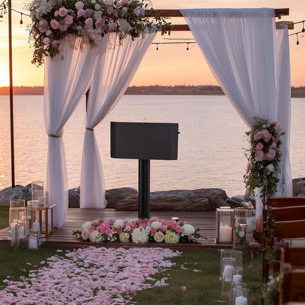 Portable Podium on Wheels Adjustable Lectern Stand