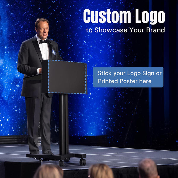 Portable Podium on Wheels Adjustable Lectern Stand