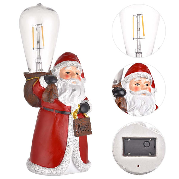 Santa Figurine Santa Ornaments with Light 10 inch Set(2)