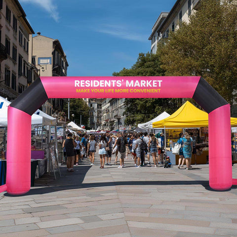 Custom Inflatable Arch with Air Blower, Custom Header Logo & Color