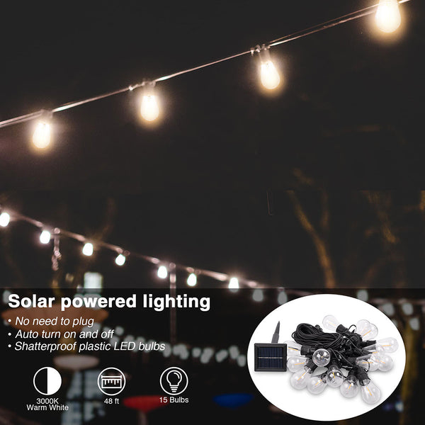 48ft Solar String Lights for Outdoor