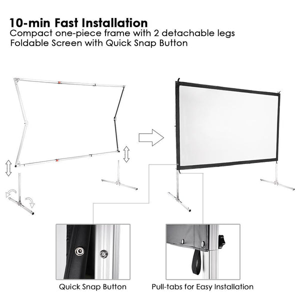 Instahibit Screens Outdoor Movie Series 100" 16:9 Front Screen & Frame