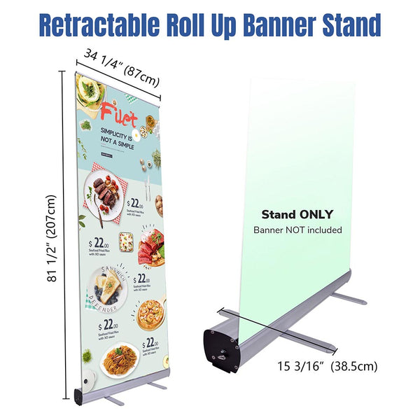 Retractable Banner Stand for Trade Show Banner 33x79 in
