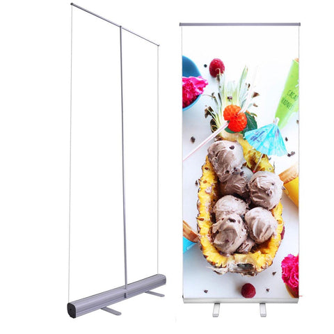 Retractable Banner Stand for Trade Show Banner 33x79 in
